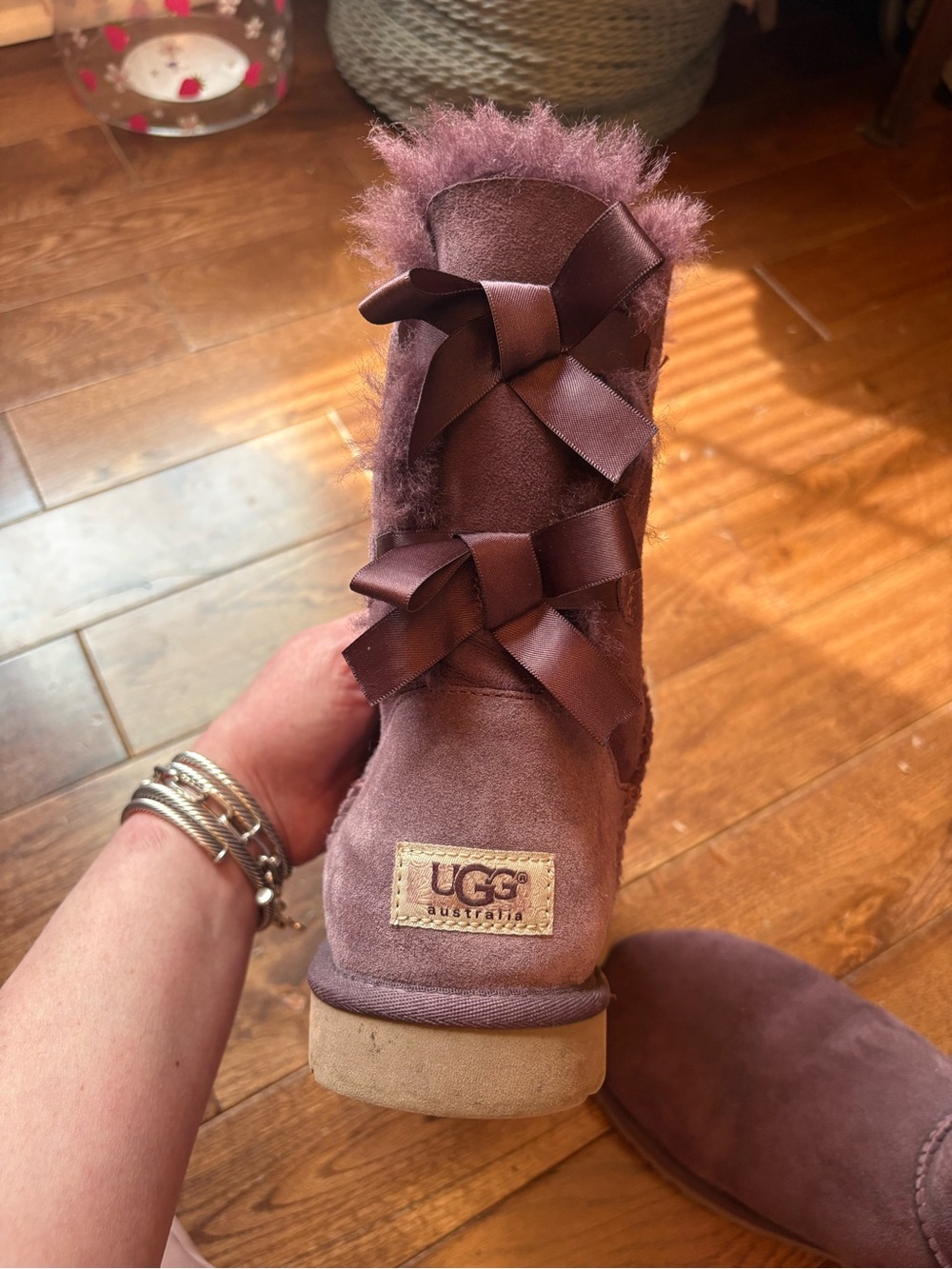 Purple Bow Ugg Boot